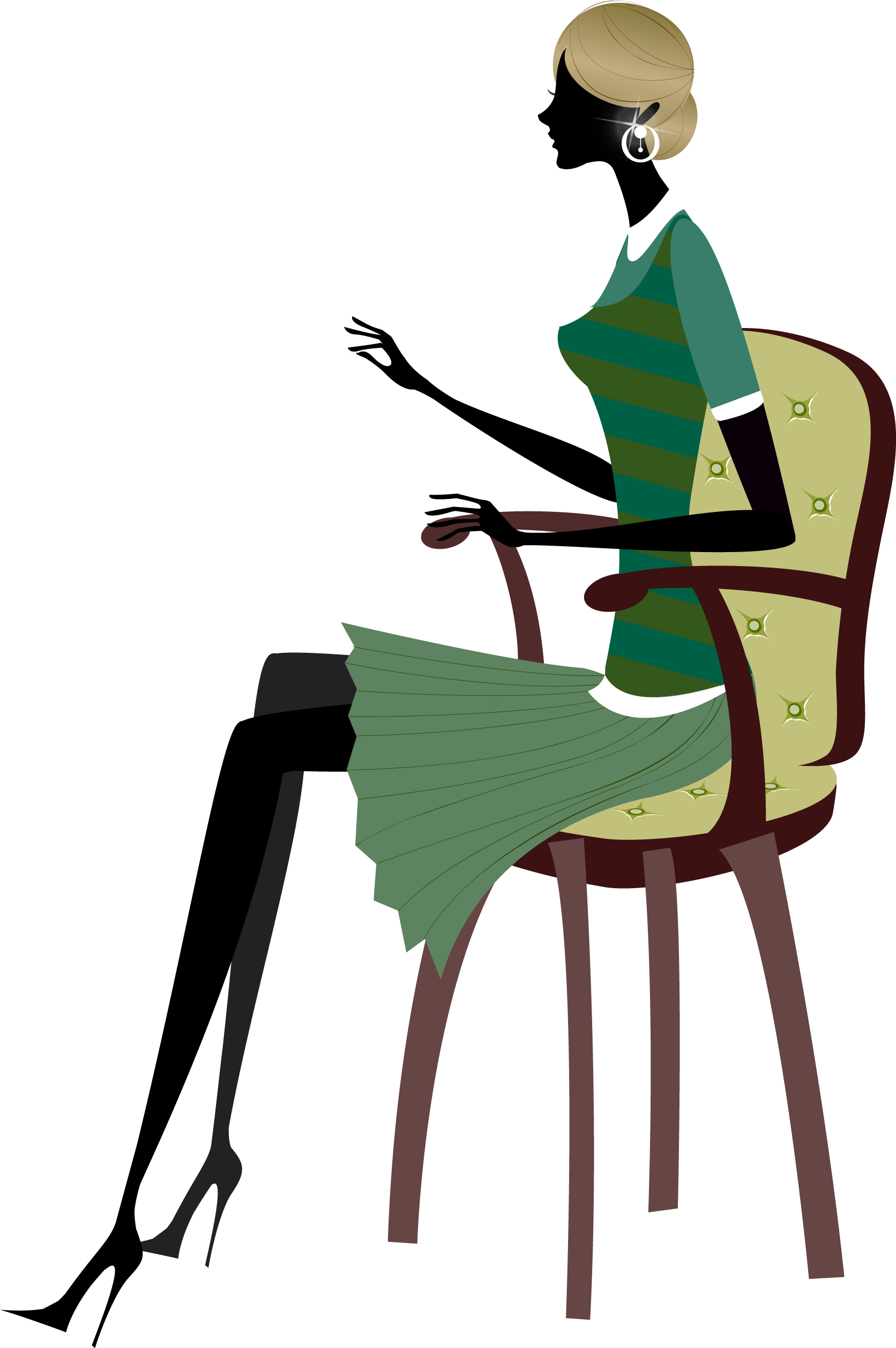 Fashion Silhouette Figures - Vector Graphics (3500x3500)