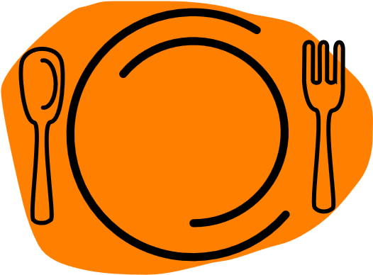 Dinner For - Plate Fork And Knife Clipart (640x480)