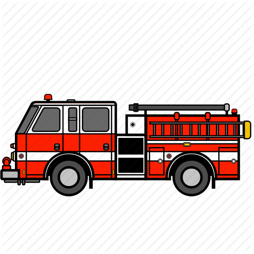 Fire Truck Left Red Icon - Free Fire Truck Icon (512x512)