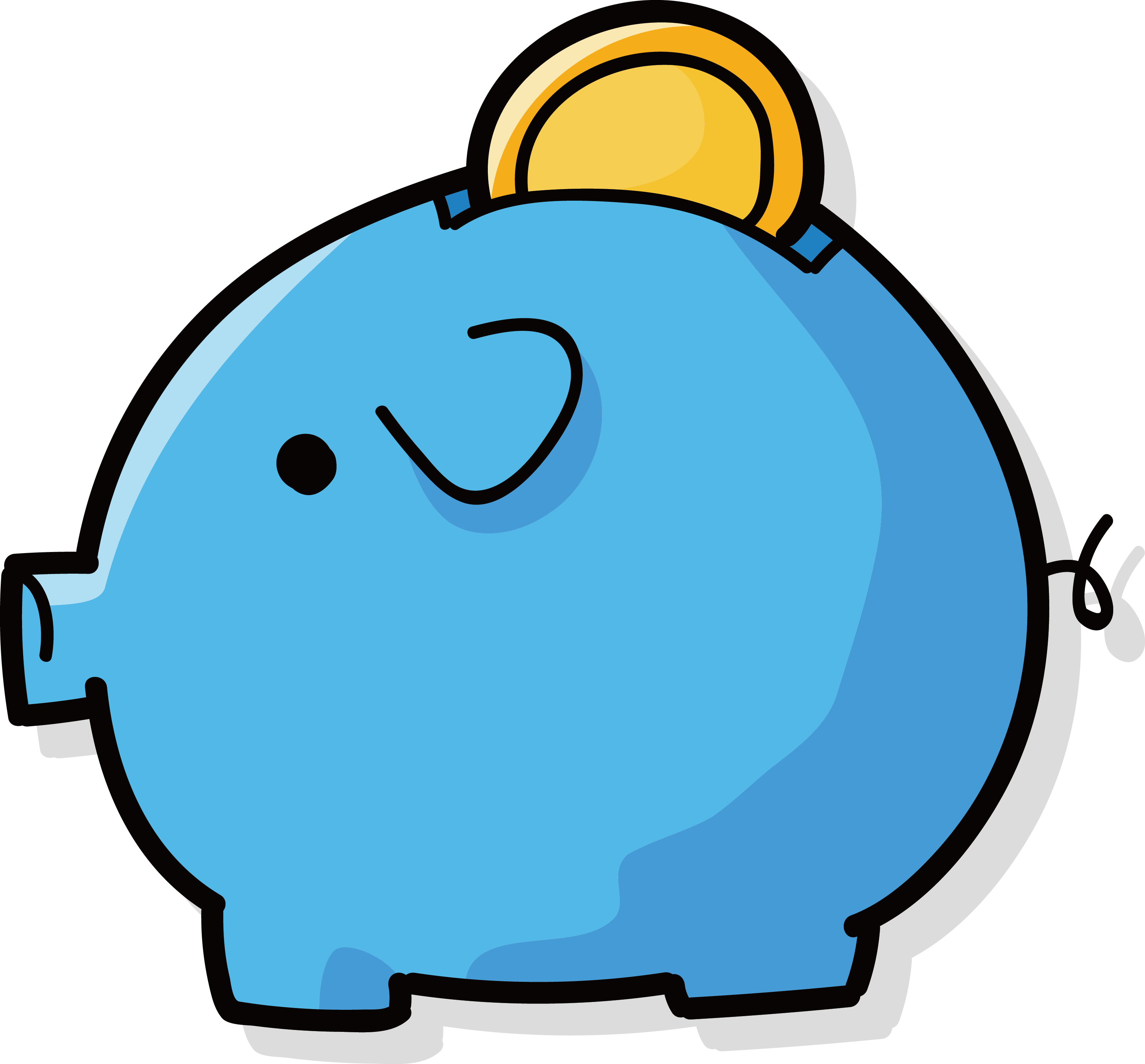 Piggy Bank Coin Clip Art - Piggy Bank (3063x2847)