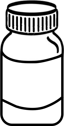 We Carry A Complete Line Of Vitamins, Herbal Supplements, - Medicine Bottle Black And White Clipart (598x712)