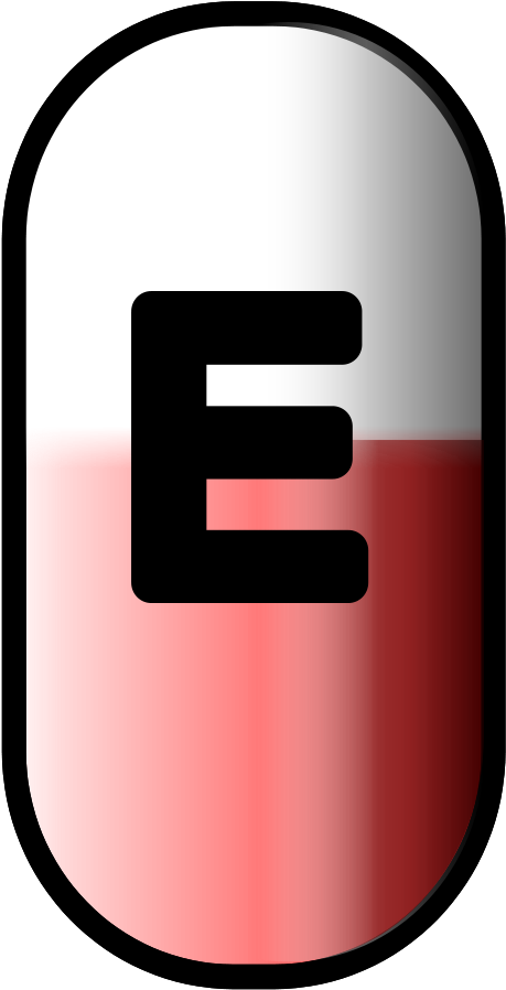 Bottle Free White Red E Pill - Clip Art (881x900)