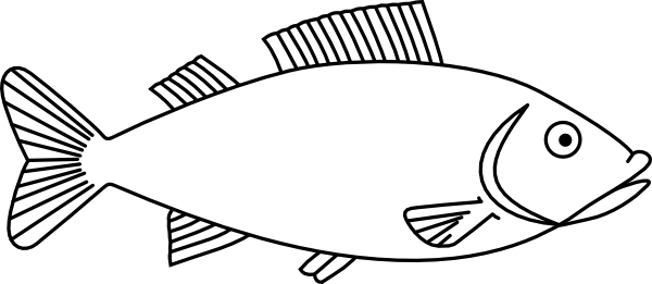 Absolutely Design Clip Art Fish Black And White Easy - Fish Outline (600x261)