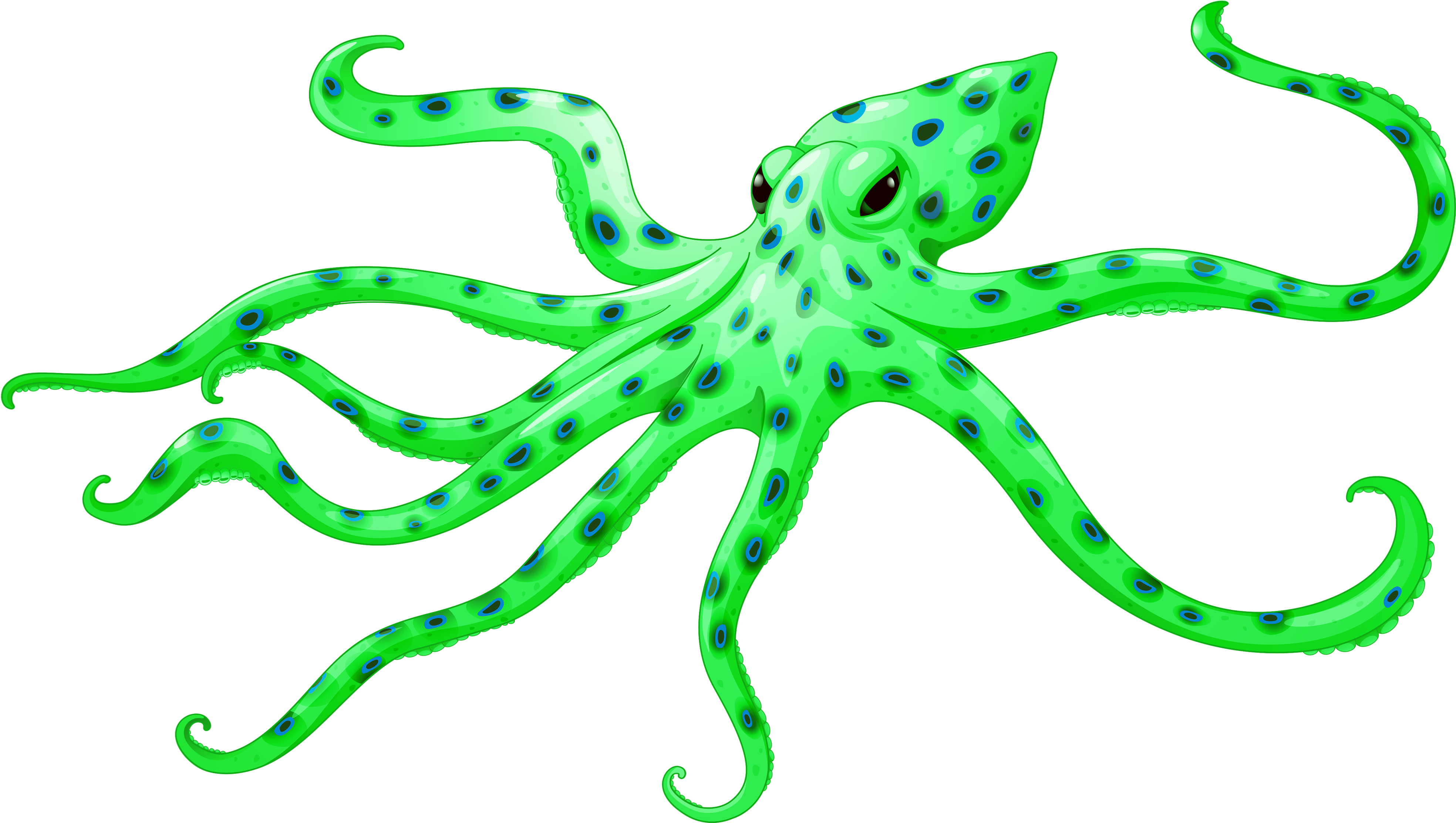 Octopus Clipart Green - Start With The Letter O (4000x2280)
