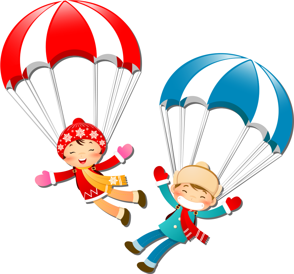 Parachute Men And Women - Parachute Images In Cartoon (1181x1181)