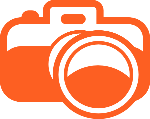 Orange Clipart Camera - Camera Clip Art Orange (600x474)