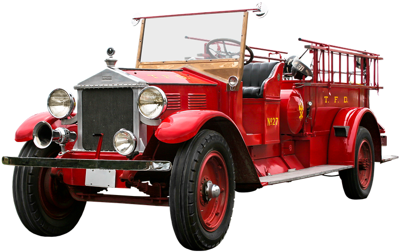 Fire Engine Cartoon Pictures 22, - Vintage Old Fire Track Clipart (960x640)