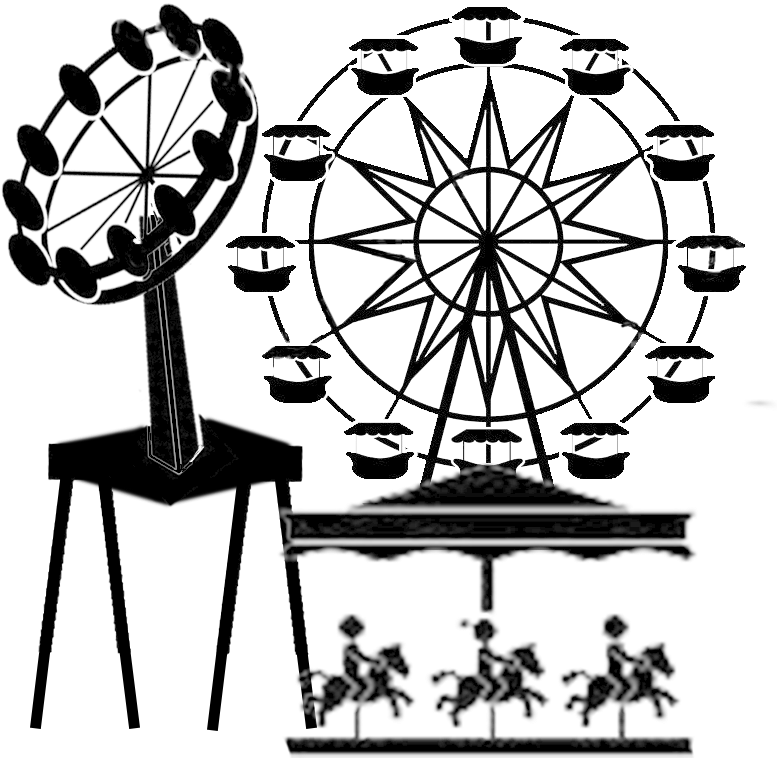 Traveling Carnivals - Carnival Rides Clipart Black And White (804x804)