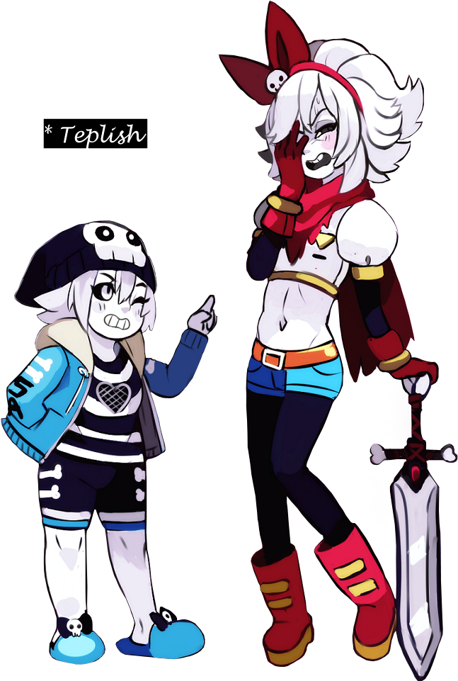Teplish 4 0 Undertale Render Png - Undertale Sans And Papyrus (700x1016)