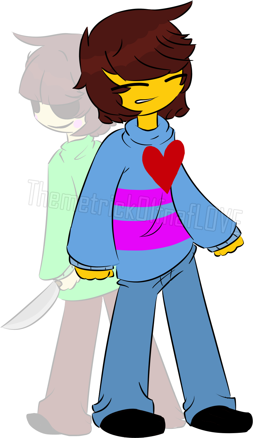 Themetrick01fnaflove 24 11 Frisk And Chara - Frisk And Chara Undertale Drawing (1023x1487)