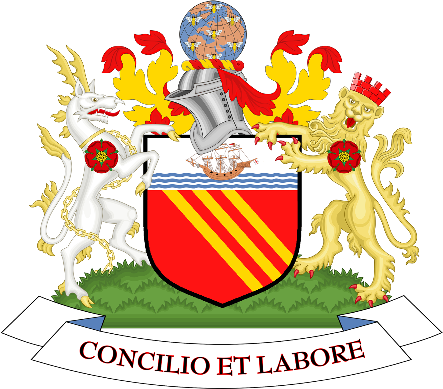 Coat Of Arms Of Manchester City Council - Manchester City Council Coat Of Arms (1500x1366)