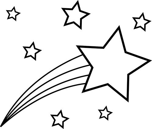 Shooting Star Graphics - Shooting Star Coloring Pages (500x423)