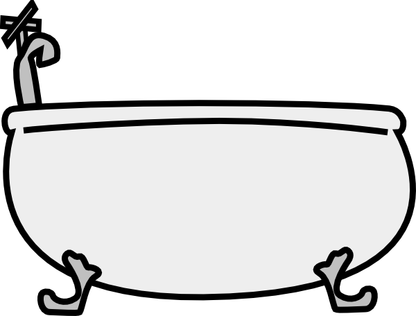 Tub Clipart Black And White (600x456)