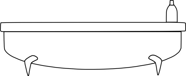 Bathtub Transparent Clipart Cute (600x246)