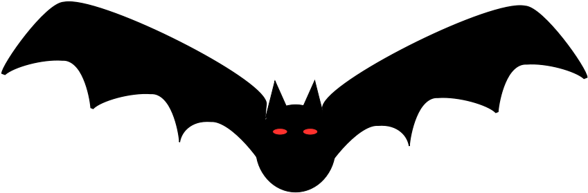 This Free Clip Arts Design Of Plain Black Bat - Bat Vector (900x375)