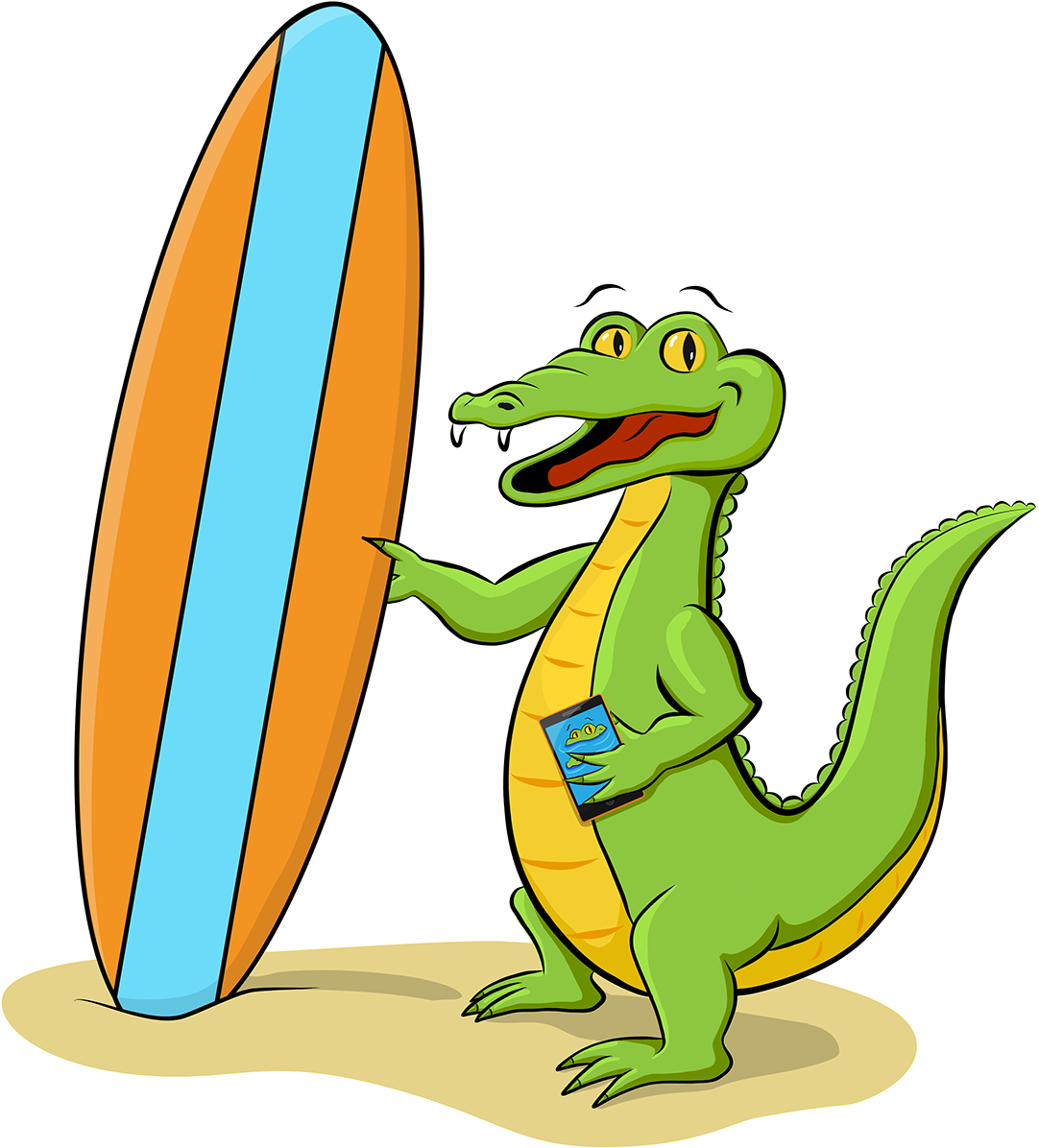 Costa Connect Requested That I Design A Crocodile Mascot - Cartoon (1400x1394)