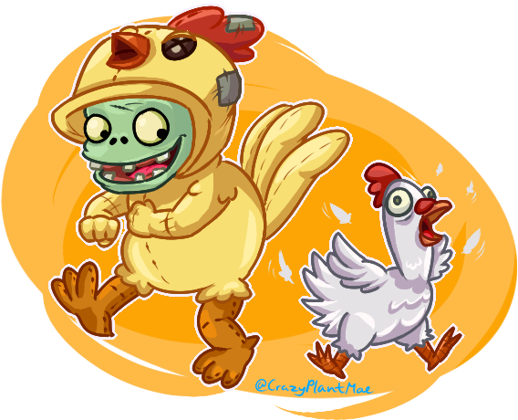Let's Do Da Chicken Dance By Crazyplantmae - Plants Vs Zombies Chicken (602x477)