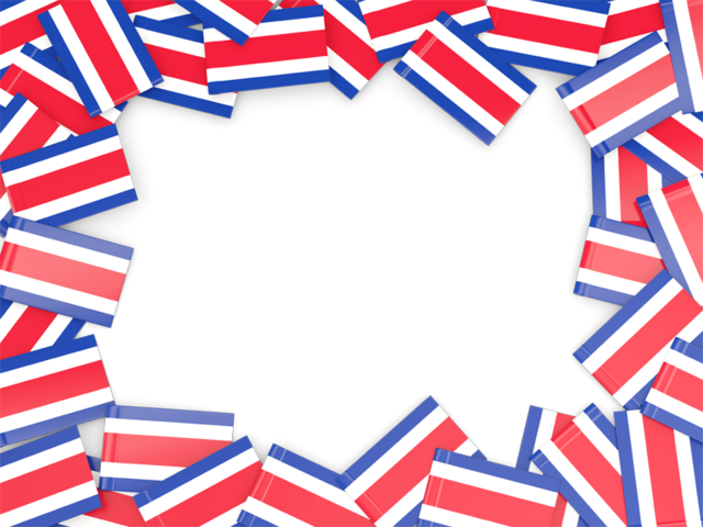 Illustration Of Flag Of Costa Rica - Puerto Rico Flag Border (640x480)