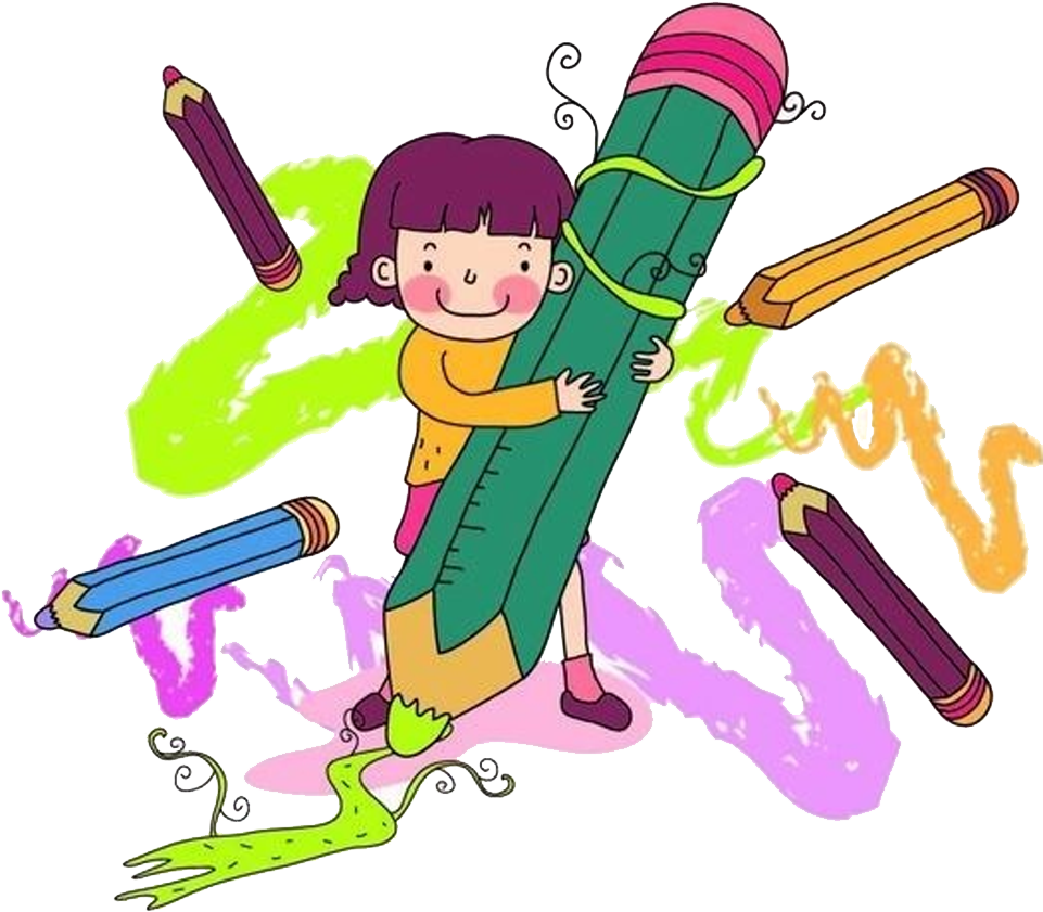 Paintbrush Cartoon Painting Child - Niña Con Lapiz Png (1000x1000)