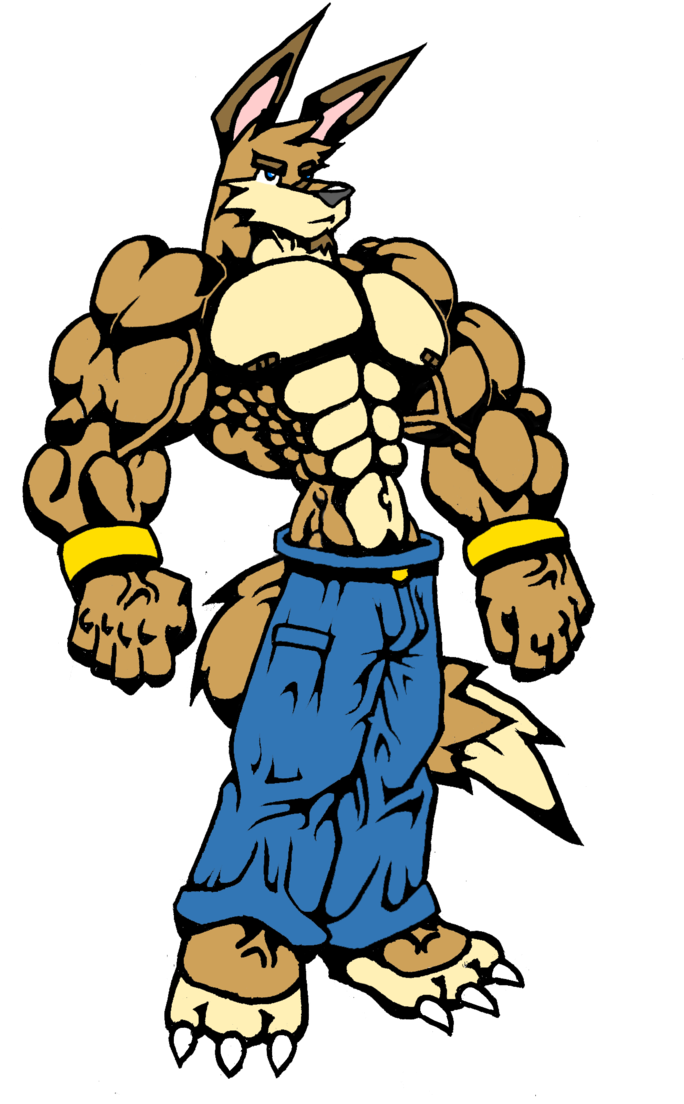 Wolfie's Muscles By Ultimuswolf - Cartoon (724x1103)
