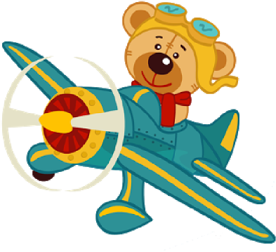 Bears Cartoon Clip Art - Bear Plane Png (400x400)