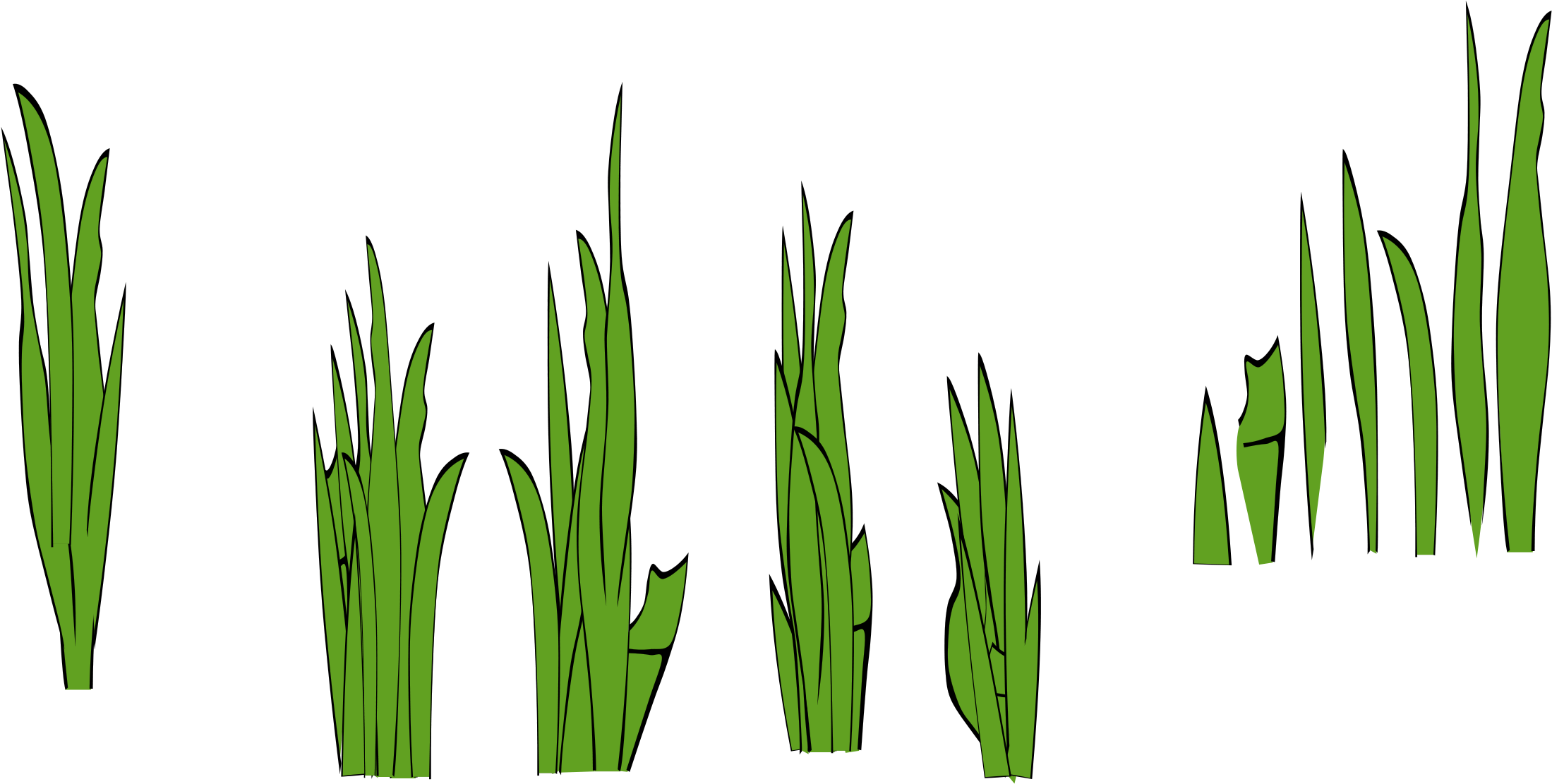 Seaweed Clipart Outline - Grass Clip Art (2400x1200)