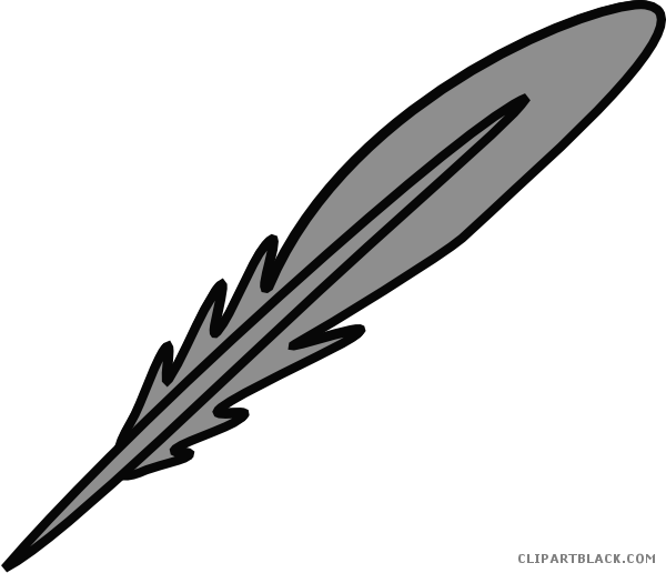 Turkey Feather Animal Free Black White Clipart Images - Blue Cartoon Feather (600x516)