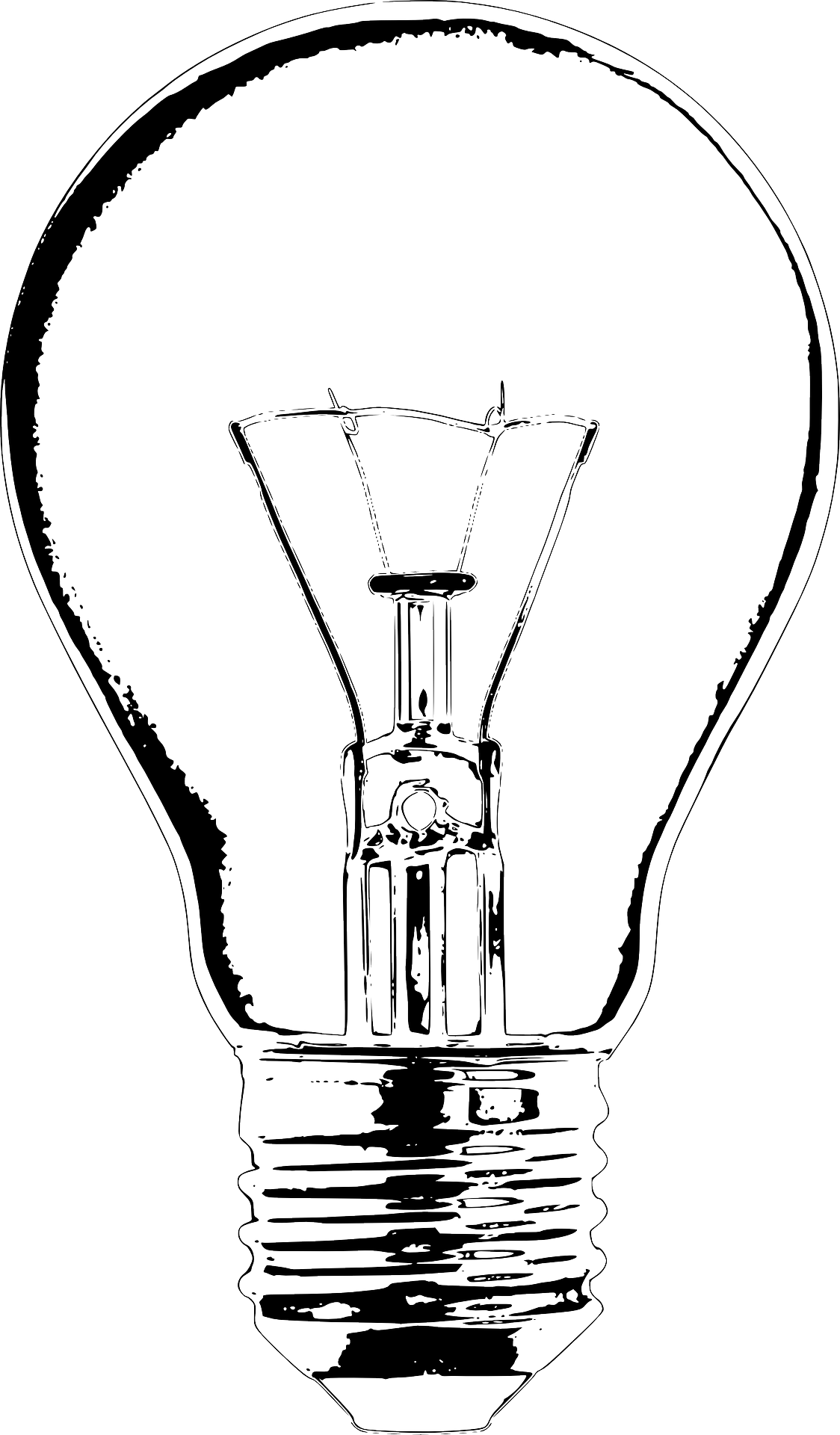 Incandescent Light Bulb Lamp Clip Art - Light Bulb Vector Sketch (1124x1920)