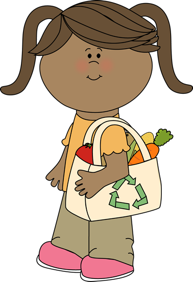 Girl With Eco Friendly Shopping Bag - Carrying A Bag Clipart (378x550)