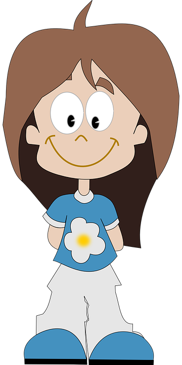 School Girl Cartoon 12, Buy Clip Art - Happy Adjective (360x720)