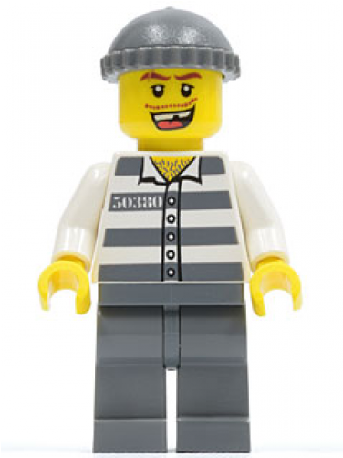 Jail Prisoner 50380 Prison Stripes, Dark Bluish Gray - Lego Robber Minifigure Town City Sb0599 (500x500)