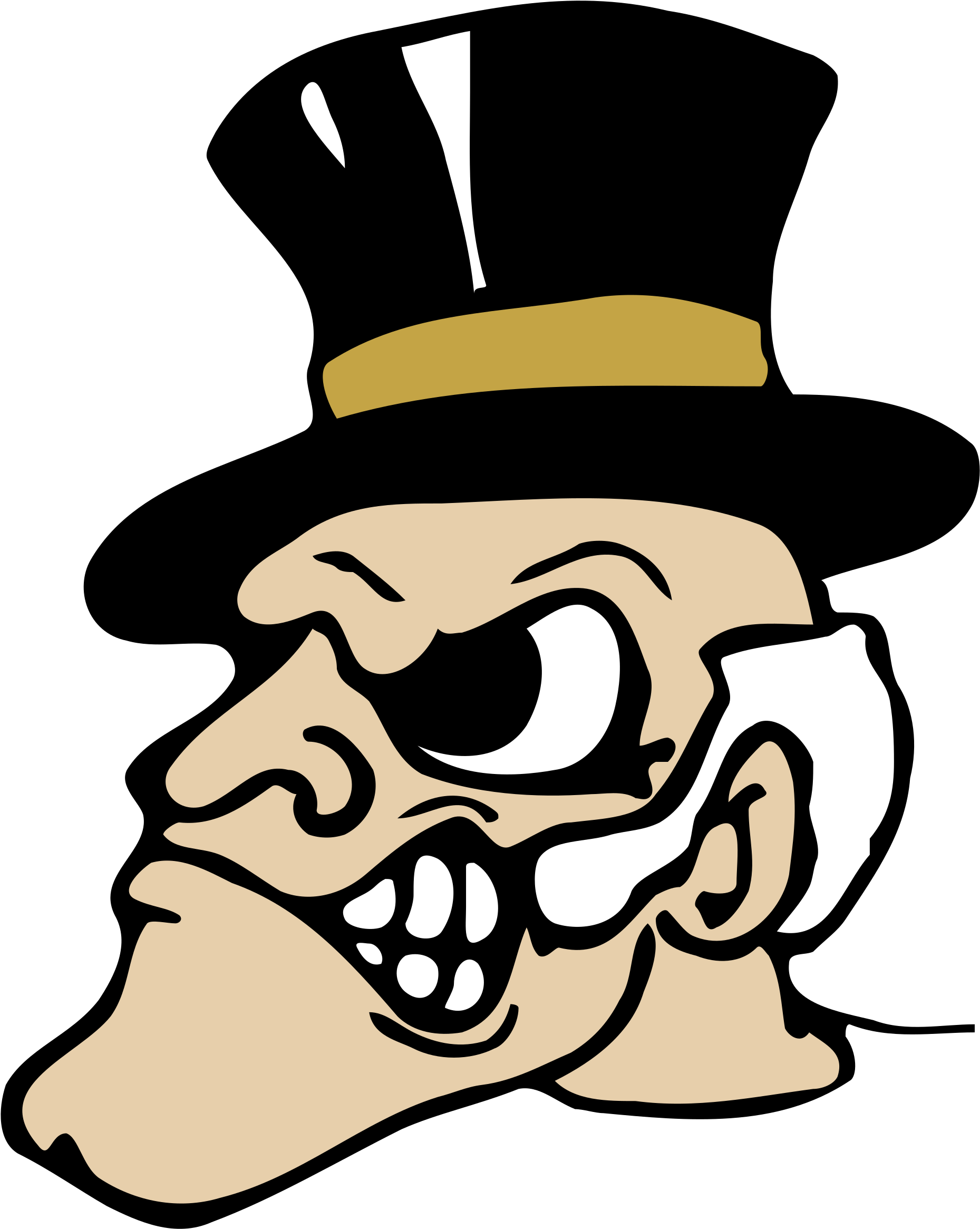 Wake Forest Demon Deacons Logo Black And White - Wake Forest Demon Deacons Logo (2400x2400)