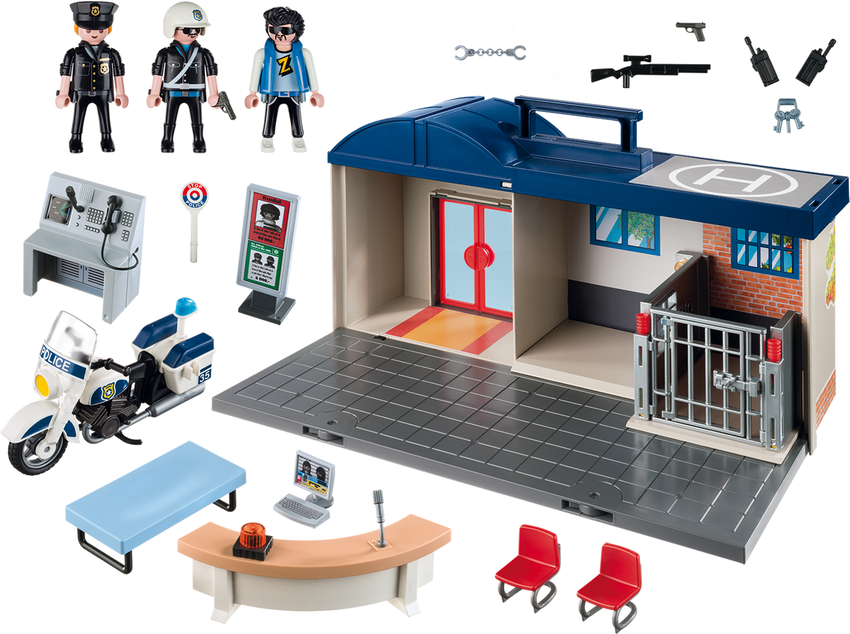 Take Along Police Station - Playmobil Take Along Police Station (2000x1400)
