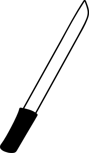 Ninja Sword Clipart Black And White (348x596)