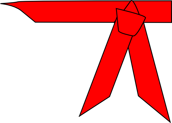 Ninja Clipart Belt - Red Karate Belt Clipart (600x427)