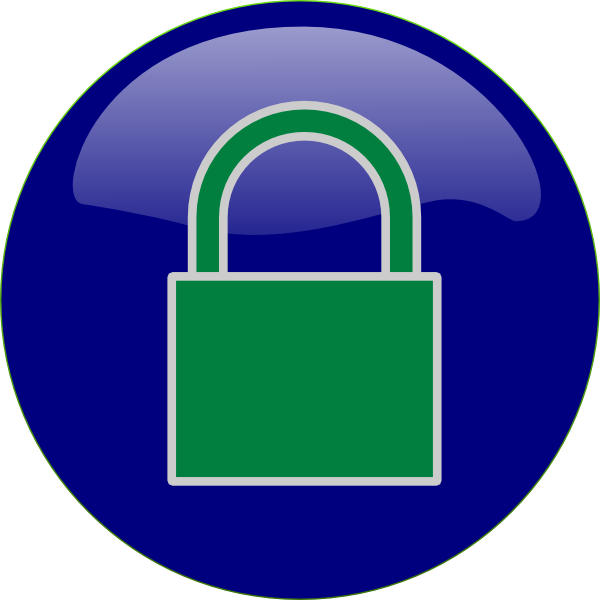 Green Padlock Clip Art - Circle (600x600)