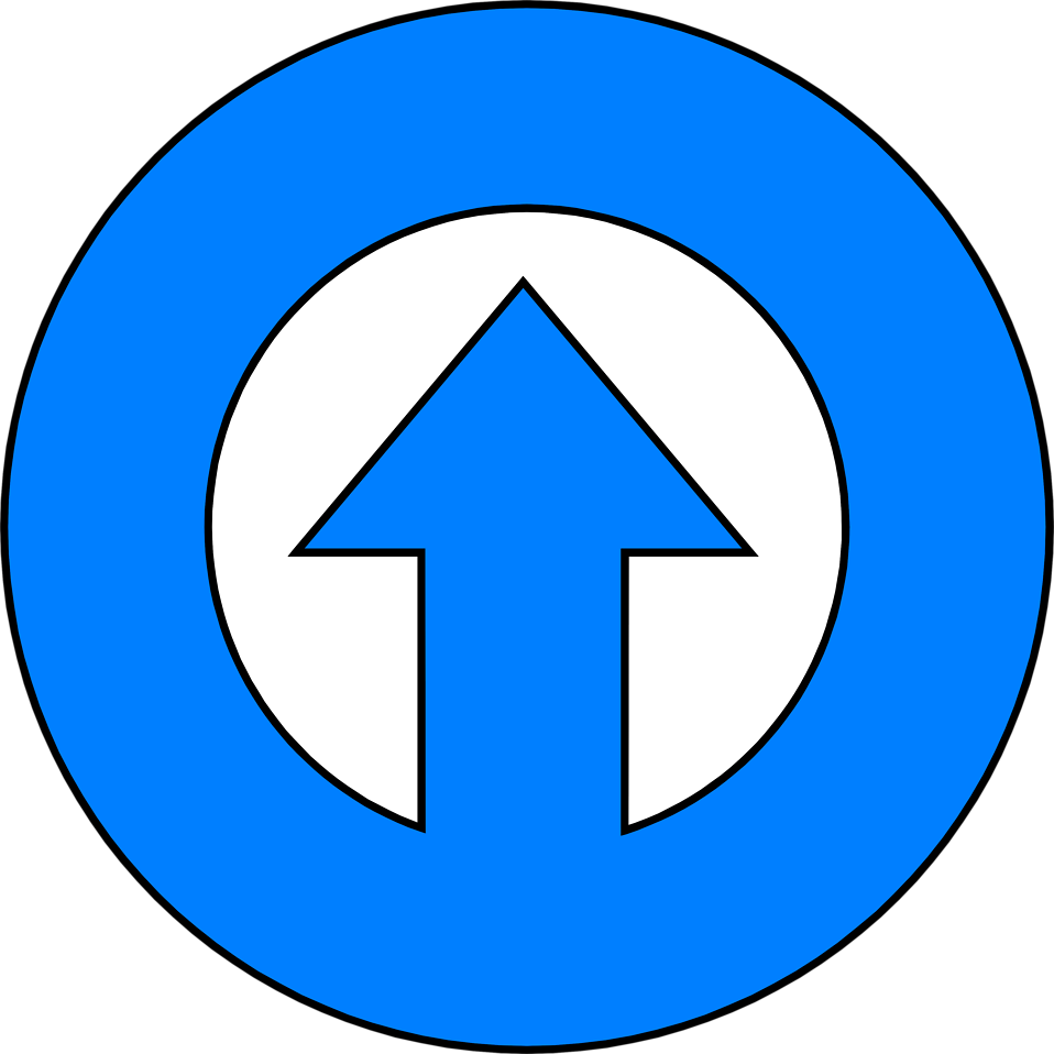 Illustration Of A Blue Up Arrow In A Circle - Facebook Messenger Icon Circle (958x958)