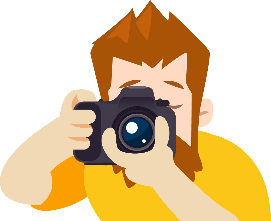 Vector Cartoon Male Photographer - Photographer Cartoon Png (1057x859)