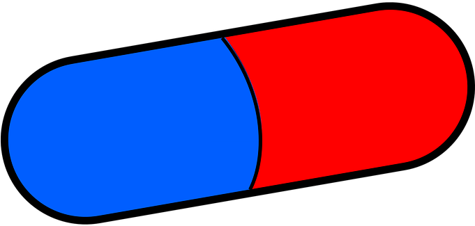 Pill Capsule Red Blue Medicine Drug Halves - Pharmaceutical Drug (960x480)