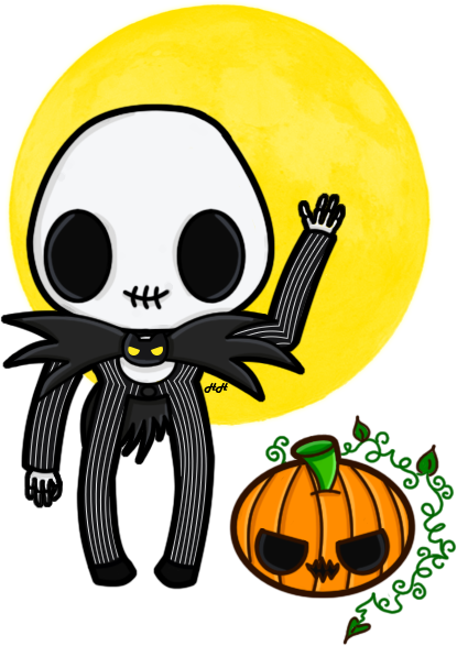 Chibi Jack Skellington By Deidream - Cartoon (415x587)