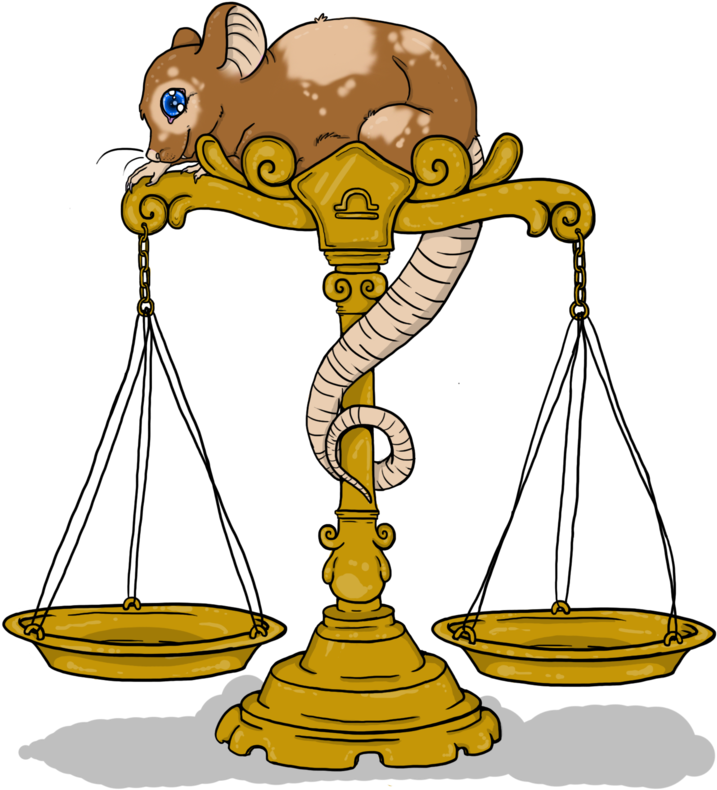 Libra Zodiac Sign Scales With Mouse - Rat Libra (900x900)