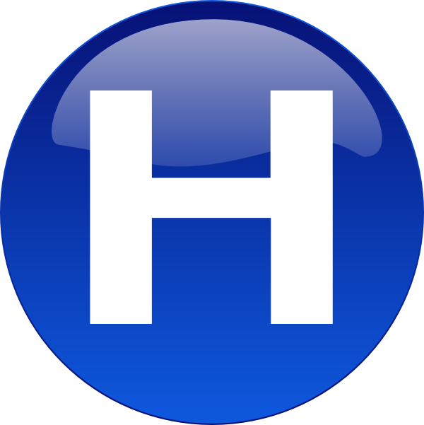 Letter H Simple Png Image - Hospital Icono (600x601)