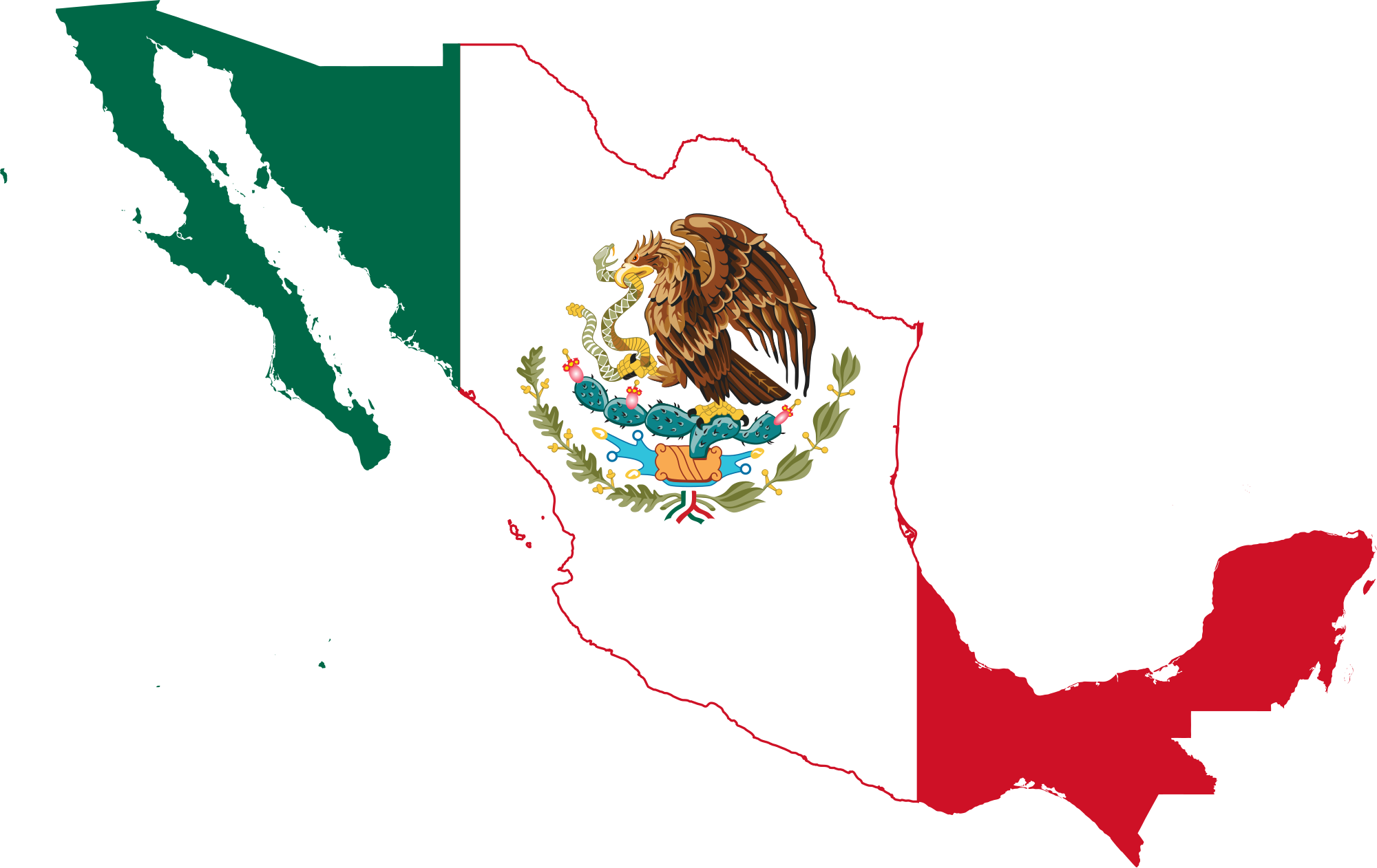 Easy Blank Mexican Flag File Mexico Map Svg Wikimedia - Map And Flag Of Mexico (2000x1262)
