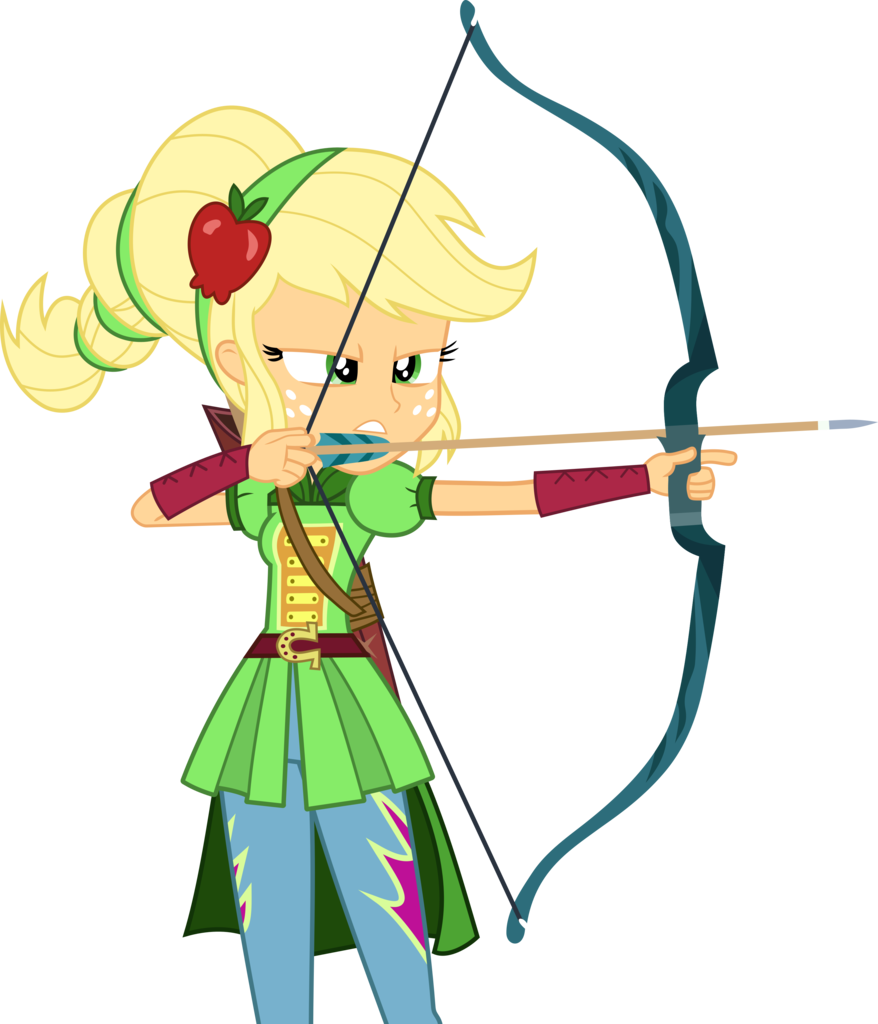 Applejack, Arrow, Artist - Bow And Arrow Transparent Background (878x1024)