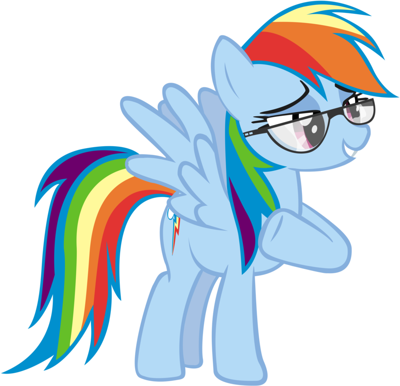 Rainbow Dash With Glasses By Derpy-maple - Friendship Is Magic Rainbow Dash (907x881)