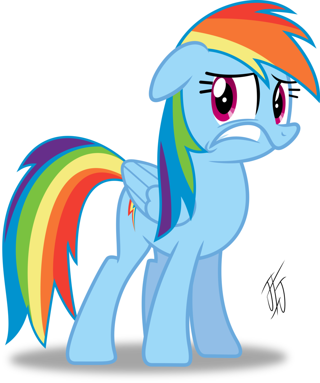 Rainbow Dash Is Scared By Mlp-scribbles - Mlp Rainbow Dash Scared (1024x1227)