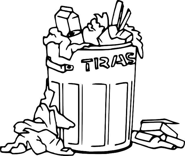 Icon, Food, White, Cartoon, Page, Can, Out, Free, - Trash Can Black And White (640x541)