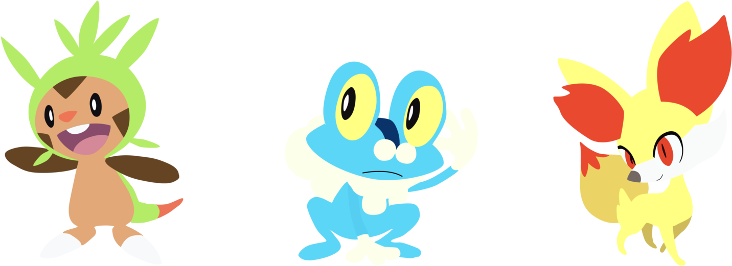 Pokemon X Y Starters Vector By Firedragonmatty Pokemon - Pokemon Xy Vector (1600x579)