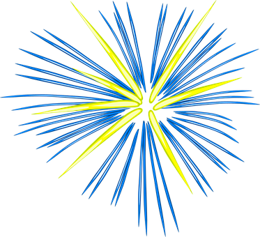 Fireworks Blue Celebration Night Party Fir - Fire Works Clip Art Png (373x340)