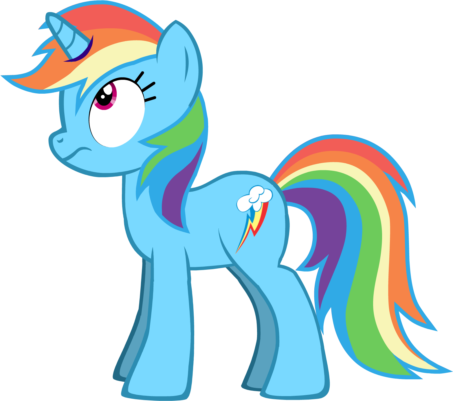 Rainbow Dash's Horn By 7uprulez - Feral Heart Preset Mane (1684x1570)